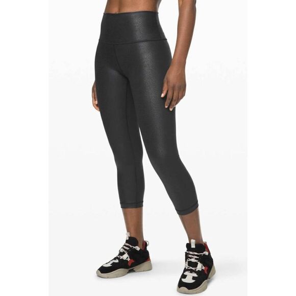 LULULEMON ATHLETICA Wunder Crop High-Rise 'Foil 21' Size 4 - Picture 2 of 9